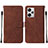 Custodia Portafoglio In Pelle Cover con Supporto YB2 per Xiaomi Redmi Note 12 Explorer Marrone