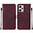 Custodia Portafoglio In Pelle Cover con Supporto YB2 per Xiaomi Redmi Note 12 Explorer Rosso