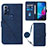 Custodia Portafoglio In Pelle Cover con Supporto YB3 per Motorola Moto G Play Gen 2 Blu