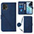 Custodia Portafoglio In Pelle Cover con Supporto YB3 per Motorola Moto G72 Blu