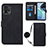 Custodia Portafoglio In Pelle Cover con Supporto YB3 per Motorola Moto G72 Nero