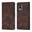 Custodia Portafoglio In Pelle Cover con Supporto YB3 per Nokia C210 Marrone