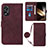 Custodia Portafoglio In Pelle Cover con Supporto YB3 per Oppo A18 Rosso