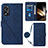 Custodia Portafoglio In Pelle Cover con Supporto YB3 per Oppo A38 Blu