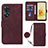 Custodia Portafoglio In Pelle Cover con Supporto YB3 per Oppo Reno8 T 4G Rosso