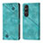 Custodia Portafoglio In Pelle Cover con Supporto YB3 per Sony Xperia 1 V Verde