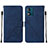 Custodia Portafoglio In Pelle Cover con Supporto YB4 per Motorola Moto E13 Blu