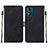 Custodia Portafoglio In Pelle Cover con Supporto YB4 per Motorola Moto E13 Nero