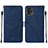 Custodia Portafoglio In Pelle Cover con Supporto YB4 per Motorola Moto G72 Blu