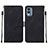 Custodia Portafoglio In Pelle Cover con Supporto YB4 per Nokia X30 5G Nero