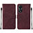 Custodia Portafoglio In Pelle Cover con Supporto YB4 per Oppo A78 5G Rosso