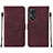 Custodia Portafoglio In Pelle Cover con Supporto YB4 per Oppo Reno8 T 4G Rosso