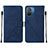 Custodia Portafoglio In Pelle Cover con Supporto YB4 per Xiaomi Poco C55 Blu