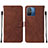 Custodia Portafoglio In Pelle Cover con Supporto YB4 per Xiaomi Poco C55 Marrone