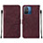 Custodia Portafoglio In Pelle Cover con Supporto YB4 per Xiaomi Poco C55 Rosso