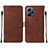 Custodia Portafoglio In Pelle Cover con Supporto YB4 per Xiaomi Redmi Note 12 5G Marrone