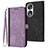 Custodia Portafoglio In Pelle Cover con Supporto YX1 per Huawei Honor 90 5G Viola