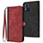 Custodia Portafoglio In Pelle Cover con Supporto YX1 per Motorola Moto E13 Rosso