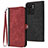 Custodia Portafoglio In Pelle Cover con Supporto YX1 per Motorola Moto Edge 40 5G Rosso