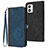 Custodia Portafoglio In Pelle Cover con Supporto YX1 per Motorola Moto G53j 5G Blu