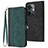 Custodia Portafoglio In Pelle Cover con Supporto YX1 per Oppo K11 5G Verde