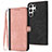 Custodia Portafoglio In Pelle Cover con Supporto YX1 per Samsung Galaxy S22 Ultra 5G Oro Rosa