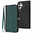 Custodia Portafoglio In Pelle Cover con Supporto YX1 per Samsung Galaxy S23 Ultra 5G Verde