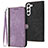 Custodia Portafoglio In Pelle Cover con Supporto YX1 per Samsung Galaxy S24 Plus 5G Viola