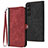 Custodia Portafoglio In Pelle Cover con Supporto YX1 per Sony Xperia 1 V Rosso