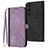 Custodia Portafoglio In Pelle Cover con Supporto YX1 per Sony Xperia 1 V Viola