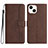 Custodia Portafoglio In Pelle Cover con Supporto YX2 per Apple iPhone 13 Marrone