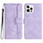 Custodia Portafoglio In Pelle Cover con Supporto YX2 per Apple iPhone 16 Pro Max Lavanda