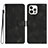 Custodia Portafoglio In Pelle Cover con Supporto YX2 per Apple iPhone 16 Pro Nero