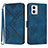 Custodia Portafoglio In Pelle Cover con Supporto YX2 per Motorola Moto G53 5G Blu