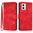 Custodia Portafoglio In Pelle Cover con Supporto YX2 per Motorola Moto G53j 5G Rosso