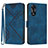Custodia Portafoglio In Pelle Cover con Supporto YX2 per Oppo A18 Blu