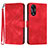 Custodia Portafoglio In Pelle Cover con Supporto YX2 per Oppo A18 Rosso