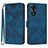 Custodia Portafoglio In Pelle Cover con Supporto YX2 per Oppo A38 Blu