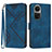 Custodia Portafoglio In Pelle Cover con Supporto YX2 per Oppo Reno10 5G Blu