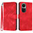 Custodia Portafoglio In Pelle Cover con Supporto YX2 per Oppo Reno10 5G Rosso