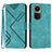 Custodia Portafoglio In Pelle Cover con Supporto YX2 per Oppo Reno10 Pro 5G Verde