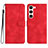 Custodia Portafoglio In Pelle Cover con Supporto YX2 per Samsung Galaxy S24 5G Rosso