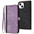 Custodia Portafoglio In Pelle Cover con Supporto YX3 per Apple iPhone 15 Plus Viola