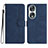 Custodia Portafoglio In Pelle Cover con Supporto YX3 per Huawei Honor 90 5G Blu