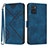 Custodia Portafoglio In Pelle Cover con Supporto YX3 per Motorola Moto E22 Blu