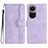 Custodia Portafoglio In Pelle Cover con Supporto YX3 per Oppo Reno10 5G Viola