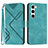 Custodia Portafoglio In Pelle Cover con Supporto YX3 per Samsung Galaxy S22 5G Verde