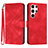 Custodia Portafoglio In Pelle Cover con Supporto YX3 per Samsung Galaxy S22 Ultra 5G Rosso