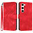 Custodia Portafoglio In Pelle Cover con Supporto YX3 per Samsung Galaxy S24 5G Rosso