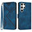 Custodia Portafoglio In Pelle Cover con Supporto YX3 per Samsung Galaxy S24 Ultra 5G Blu